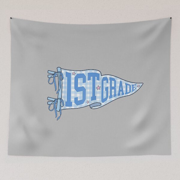 Item preview, Blue Gingham Pennant Flag First Day of 1st Grade for Teacher designed and sold by mjohnson9.