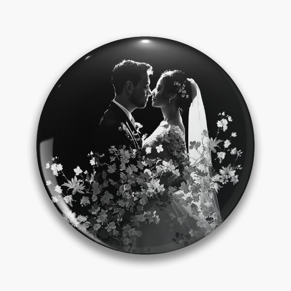 Item preview, Bride and Groom Floral Double Exposure Monochrome Wedding Art designed and sold by inkoutninja.
