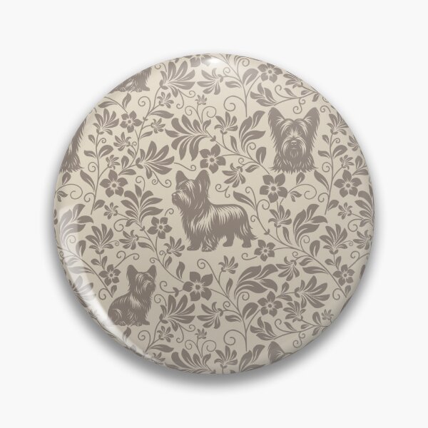 Item preview, Skye Terrier Floral Pattern | Elegant Botanical Dog Design Sepia designed and sold by WildLakePatterns.