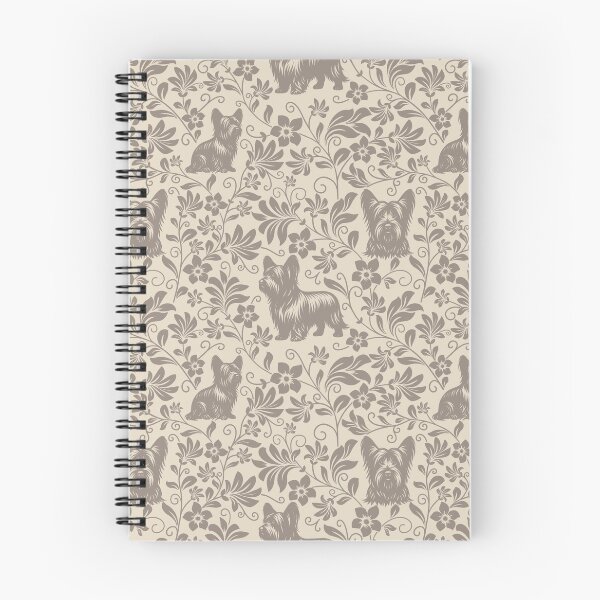 Item preview, Skye Terrier Floral Pattern | Elegant Botanical Dog Design Sepia designed and sold by WildLakePatterns.