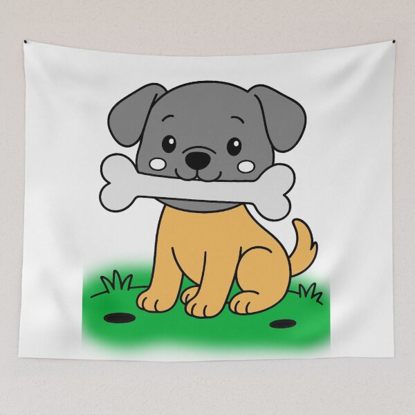 Item preview, Cute Puppy Holding a Bone designed and sold by gustavomarlo15.