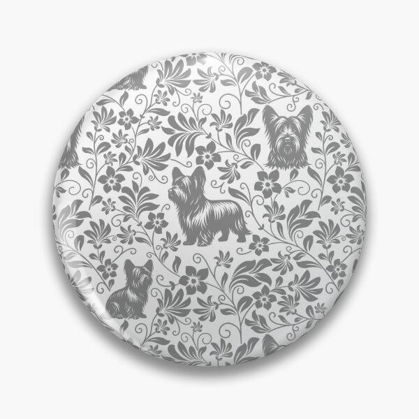 Item preview, Skye Terrier Floral Pattern | Elegant Botanical Dog Design Grey designed and sold by WildLakePatterns.