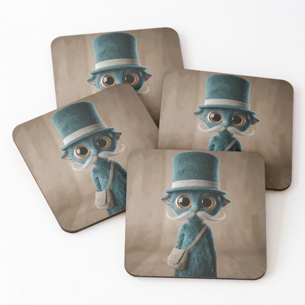 Item preview, Teal Cat Gentleman with Top Hat designed and sold by MaelyDAREN.