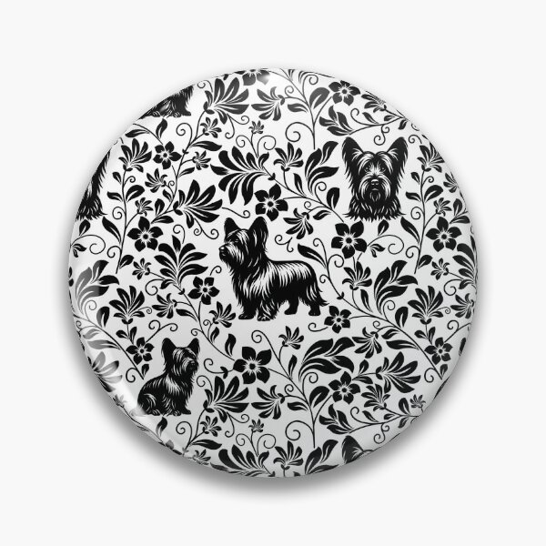 Item preview, Skye Terrier Floral Pattern | Elegant Botanical Dog Design Black designed and sold by WildLakePatterns.