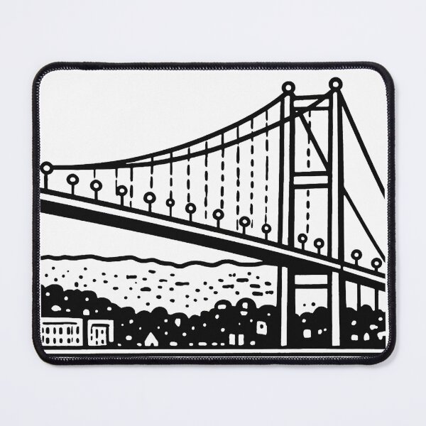 Item preview, Minimalist Suspension Bridge Line Art Illustration designed and sold by MandalasLovers.