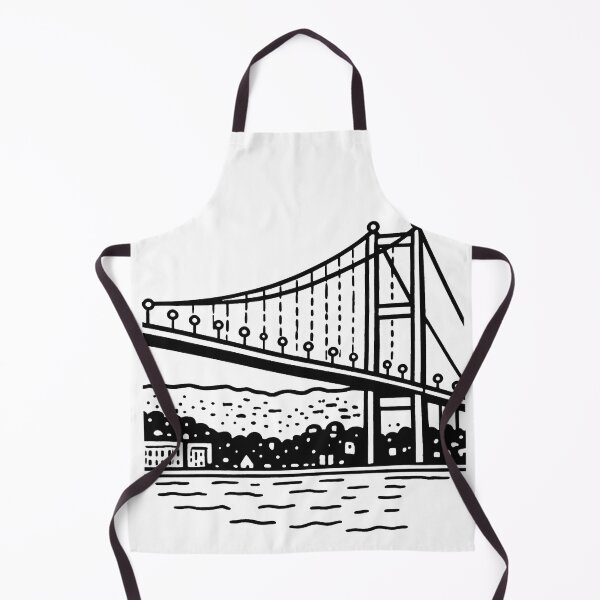 Item preview, Minimalist Suspension Bridge Line Art Illustration designed and sold by MandalasLovers.