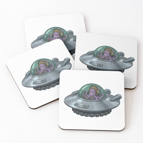 Item preview, Leviathan Octopus UFO | Steampunk Sci-Fi Space Art Sticker designed and sold by octozap.