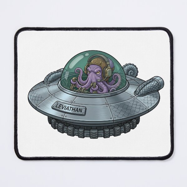 Item preview, Leviathan Octopus UFO | Steampunk Sci-Fi Space Art Sticker designed and sold by octozap.