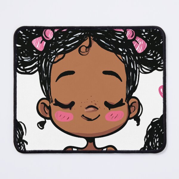 Item preview, Kawaii Girl Afro Puffs Ribbons and Bows Print Pattern designed and sold by RichardRags.