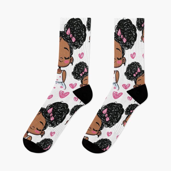 Item preview, Kawaii Girl Afro Puffs Ribbons and Bows Print Pattern designed and sold by RichardRags.