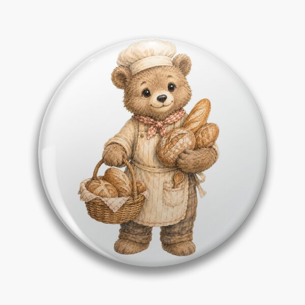 Item preview, Friendly Bear Baker with Fresh Bread designed and sold by photoparadise22.