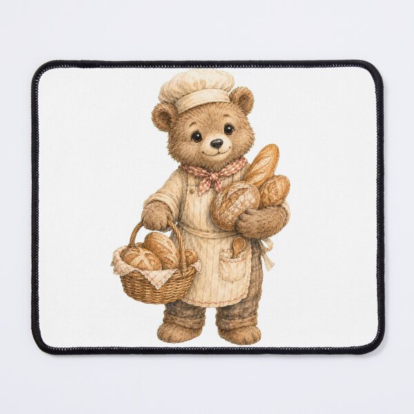Item preview, Friendly Bear Baker with Fresh Bread designed and sold by photoparadise22.
