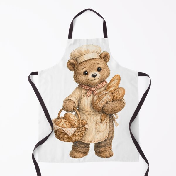Item preview, Friendly Bear Baker with Fresh Bread designed and sold by photoparadise22.