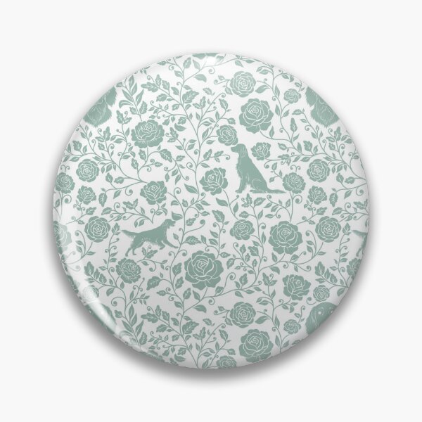 Item preview, Setter Dogs Floral Pattern | Elegant Irish English Gordon Setter Design in Green designed and sold by WildLakePatterns.