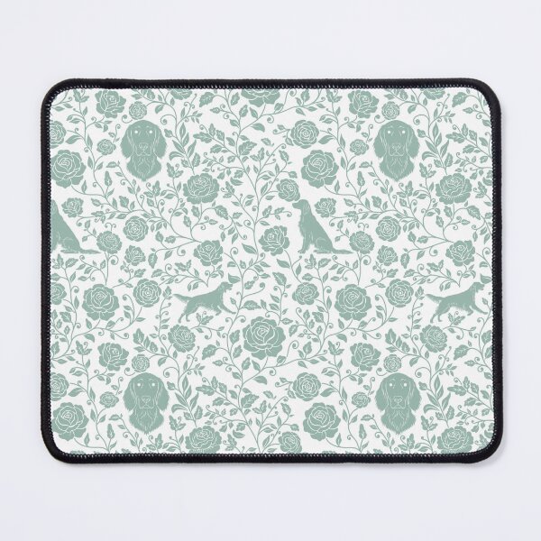 Item preview, Setter Dogs Floral Pattern | Elegant Irish English Gordon Setter Design in Green designed and sold by WildLakePatterns.