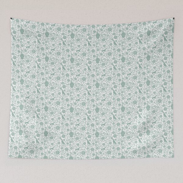 Item preview, Setter Dogs Floral Pattern | Elegant Irish English Gordon Setter Design in Green designed and sold by WildLakePatterns.