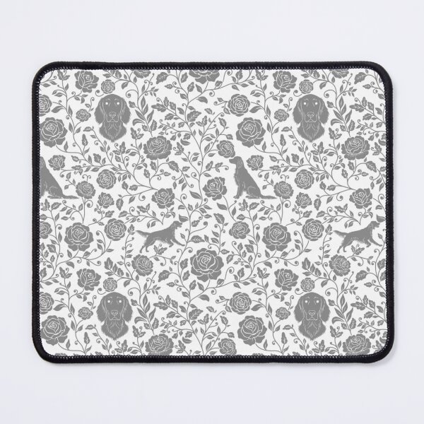 Item preview, Setter Dogs Floral Pattern | Elegant Irish English Gordon Setter Design in Grey designed and sold by WildLakePatterns.