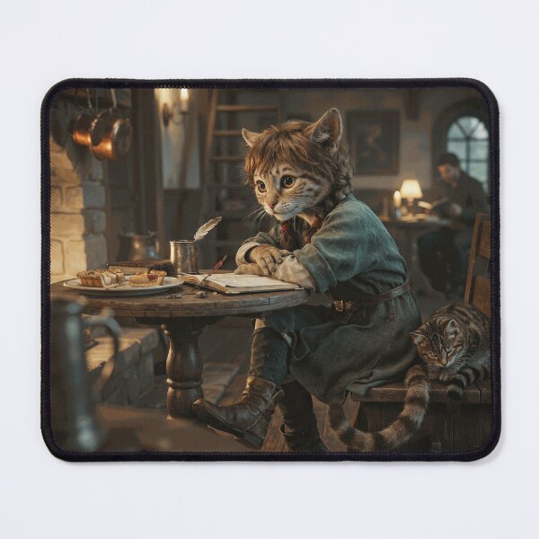 Item preview, Cozy Cat Writer by the Fireplace designed and sold by MaelyDAREN.