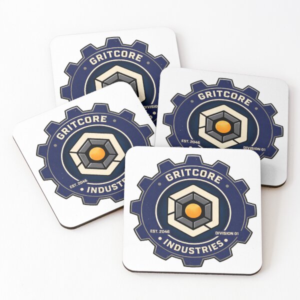 Item preview, Gritcore Industries Gear Logo Industrial Mechanical Badge designed and sold by octozap.