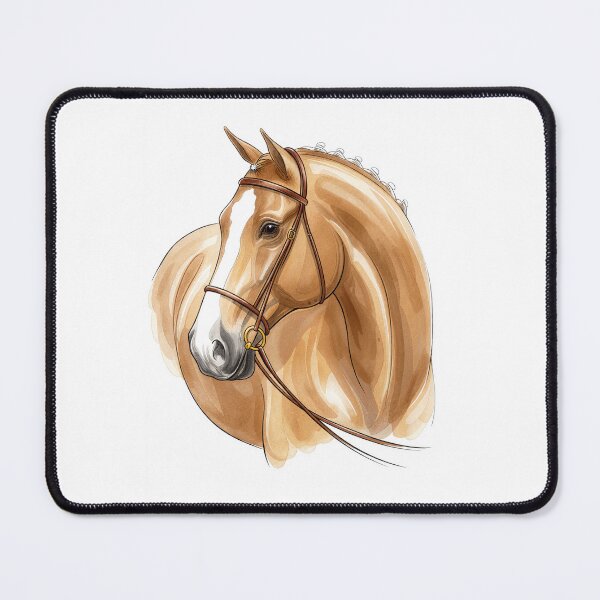 Item preview, Watercolor Horse Portrait – Elegant Equestrian Art Print | Palomino Horse Illustration designed and sold by WishaArts.