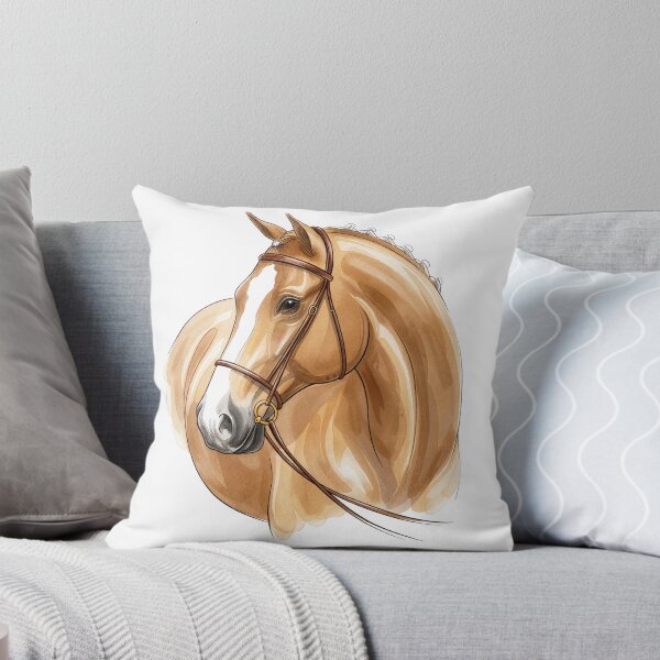 Item preview, Watercolor Horse Portrait – Elegant Equestrian Art Print | Palomino Horse Illustration designed and sold by WishaArts.