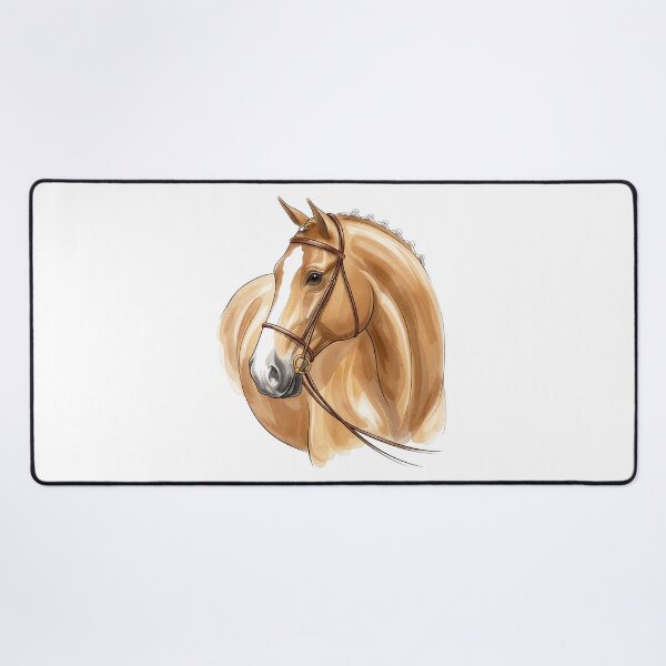 Item preview, Watercolor Horse Portrait – Elegant Equestrian Art Print | Palomino Horse Illustration designed and sold by WishaArts.