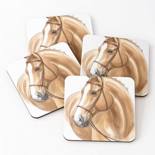 Item preview, Watercolor Horse Portrait – Elegant Equestrian Art Print | Palomino Horse Illustration designed and sold by WishaArts.