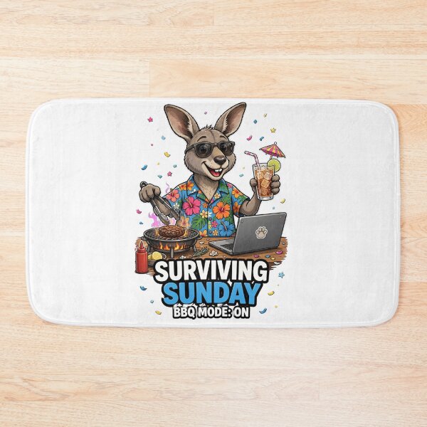 Item preview, Surviving Sunday Kangaroo - BBQ Mode On Funny Weekend Grill designed and sold by Surviving Monday Club.