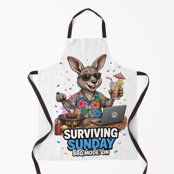 Item preview, Surviving Sunday Kangaroo - BBQ Mode On Funny Weekend Grill designed and sold by Visual Chillout by GP .
