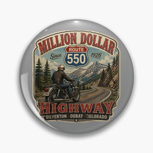 Item preview, Million Dollar Highway Colorado Route 550 Motorcycle Sticker TShirt 02 designed and sold by OuterShellUK.