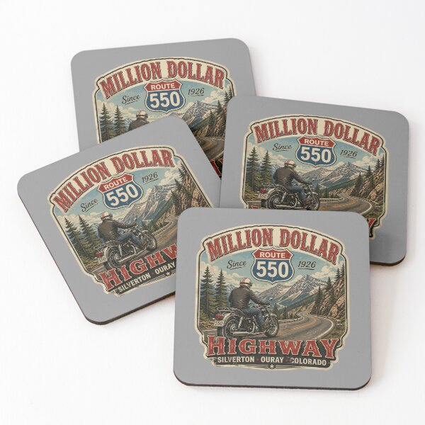 Item preview, Million Dollar Highway Colorado Route 550 Motorcycle Sticker TShirt 02 designed and sold by OuterShellUK.