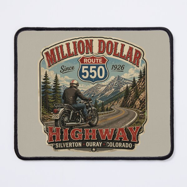 Item preview, Million Dollar Highway Colorado Route 550 Motorcycle Sticker TShirt 02 designed and sold by OuterShellUK.