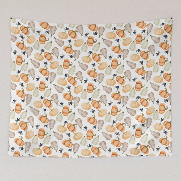 Item preview, Cute Watercolor Pumpkins and Spiders Halloween Pattern designed and sold by svitlaarty.