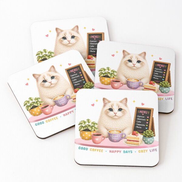 Item preview, Cute Ragdoll Coffee Cat | Cozy Cafe Coffee Lover Gift designed and sold by Nicha Studio.