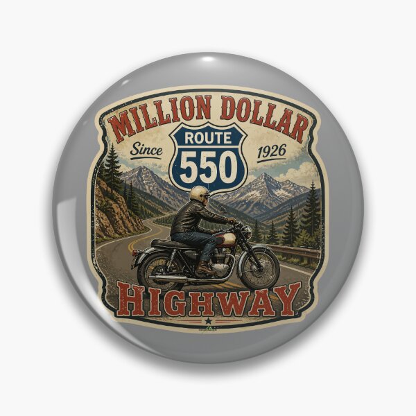 Item preview, Million Dollar Highway Colorado Route 550 Motorcycle Sticker TShirt 03 designed and sold by OuterShellUK.