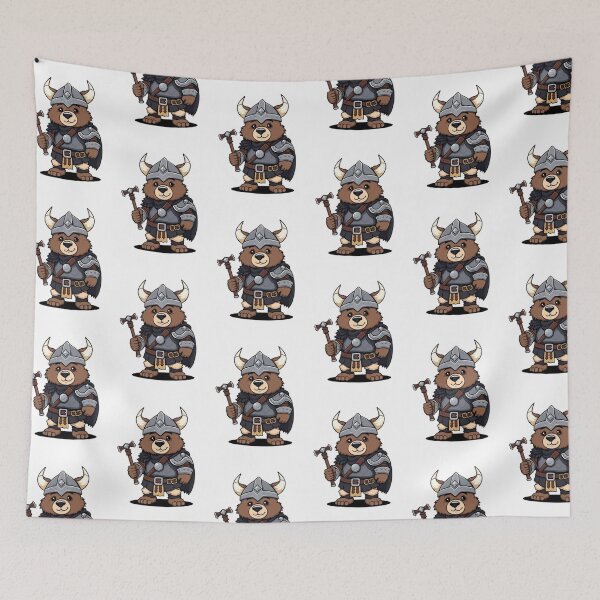 Item preview, Cute Viking Bear Warrior Fantasy Medieval Cartoon Design designed and sold by Ayymann21.