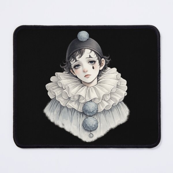Item preview, Pierrot Sad Clown Melancholy Portrait Illustration designed and sold by DjFreeq.