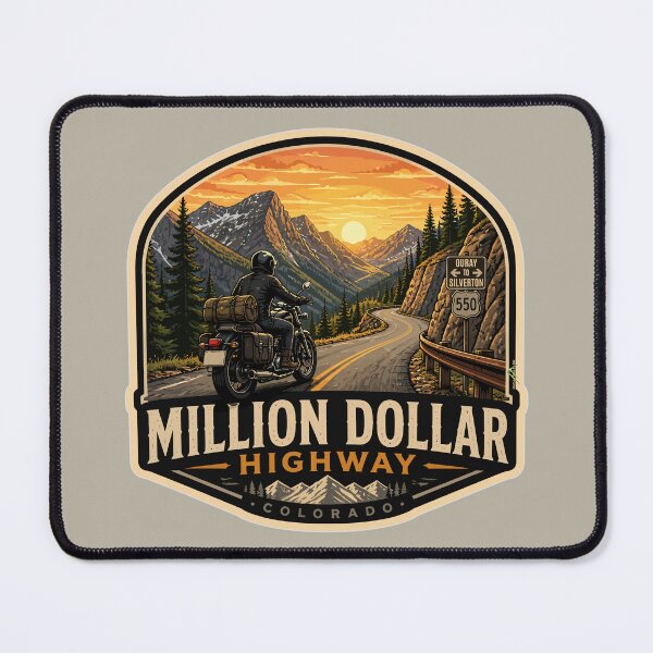 Item preview, Million Dollar Highway Colorado Route 550 Motorcycle Sticker TShirt 05 designed and sold by OuterShellUK.