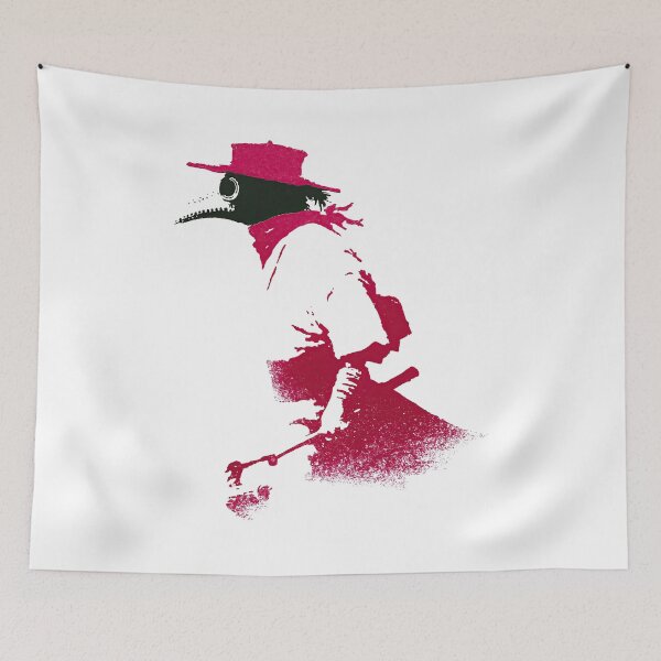 Item preview, Mysterious Plague Doctor Mask Retro Ink Stencil Design designed and sold by EdvvinStudios.