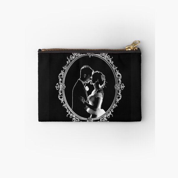 Item preview, Bride and Groom in Ornate Victorian Frame Monochrome Wedding Portrait designed and sold by inkoutninja.