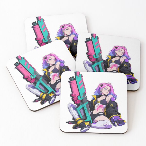 Item preview, Cyberpunk Anime Girl With Neon Cannon Sticker designed and sold by ZenOtaku Lab.