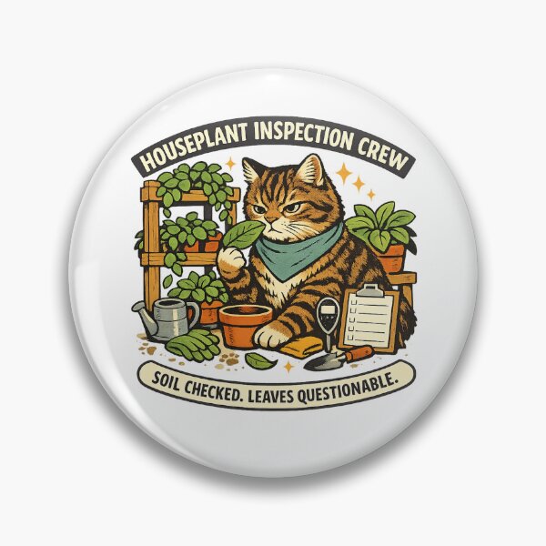 Item preview, Houseplant Inspection Crew Cat designed and sold by Concrete Coffee Studio.