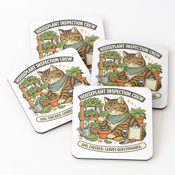 Item preview, Houseplant Inspection Crew Cat designed and sold by Concrete Coffee Studio.