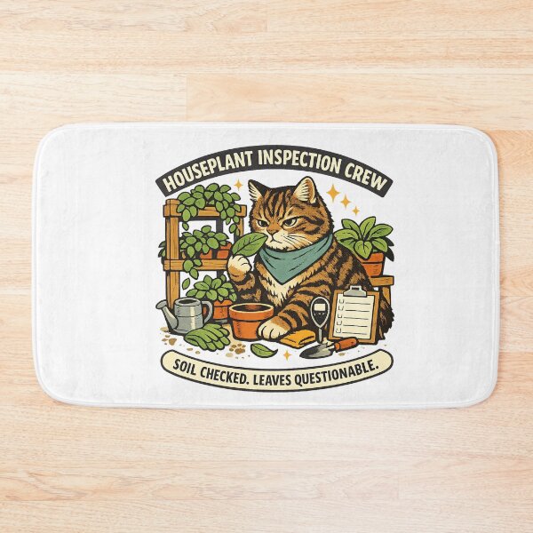 Item preview, Houseplant Inspection Crew Cat designed and sold by Concrete Coffee Studio.