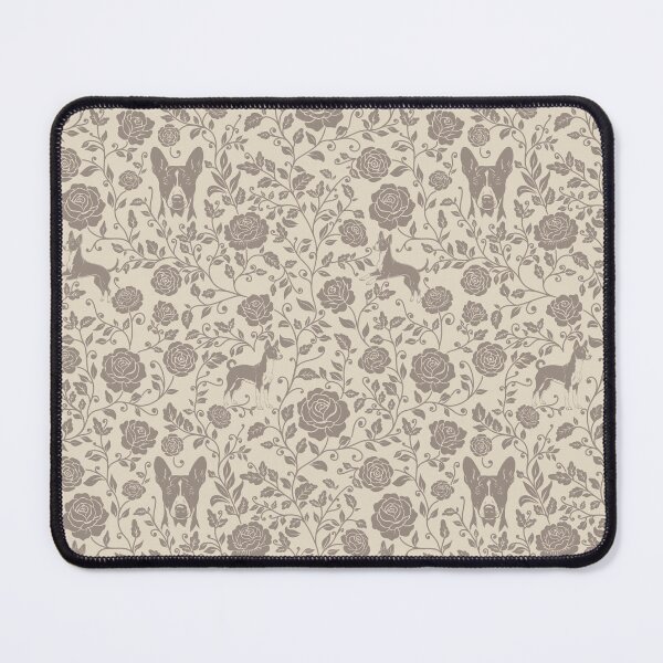 Item preview, Basenji Floral Pattern | Elegant Botanical Dog Design Sepia designed and sold by WildLakePatterns.