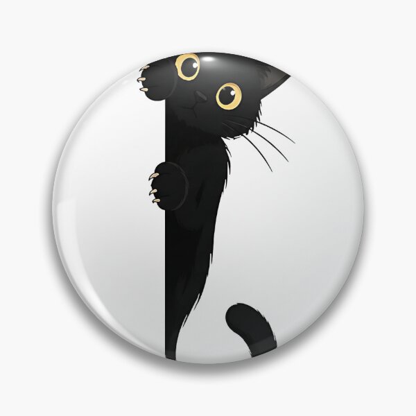 Item preview, Curious Black Cat Peeking - Cute Corner Kitty designed and sold by Jaideep Walia.