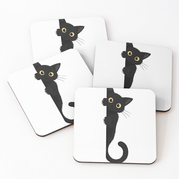 Item preview, Curious Black Cat Peeking - Cute Corner Kitty designed and sold by Jaideep Walia.