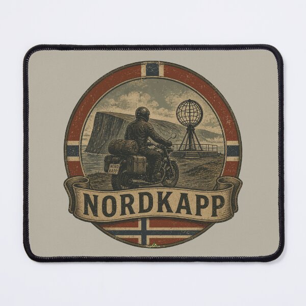 Item preview, Nordkapp North Cape Norway Motorcycle Sticker TShirt 20 designed and sold by OuterShellUK.
