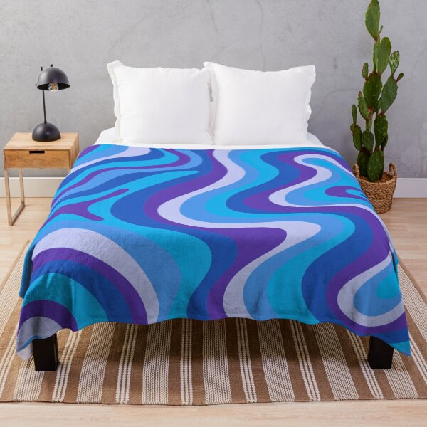 Item preview, Liquid Swirl Retro Abstract in purple and blue tones, Light Blush, Cream, and White designed and sold by Differenceee.