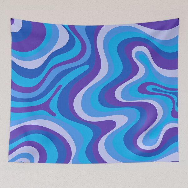 Item preview,  Liquid Swirl Retro Abstract in purple and blue tones, Light Blush, Cream, and White designed and sold by Differenceee.